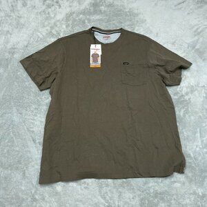 Wrangler Mens Brown Pocket T-Shirt Relaxed Fit XXL Cotton Blend a1152